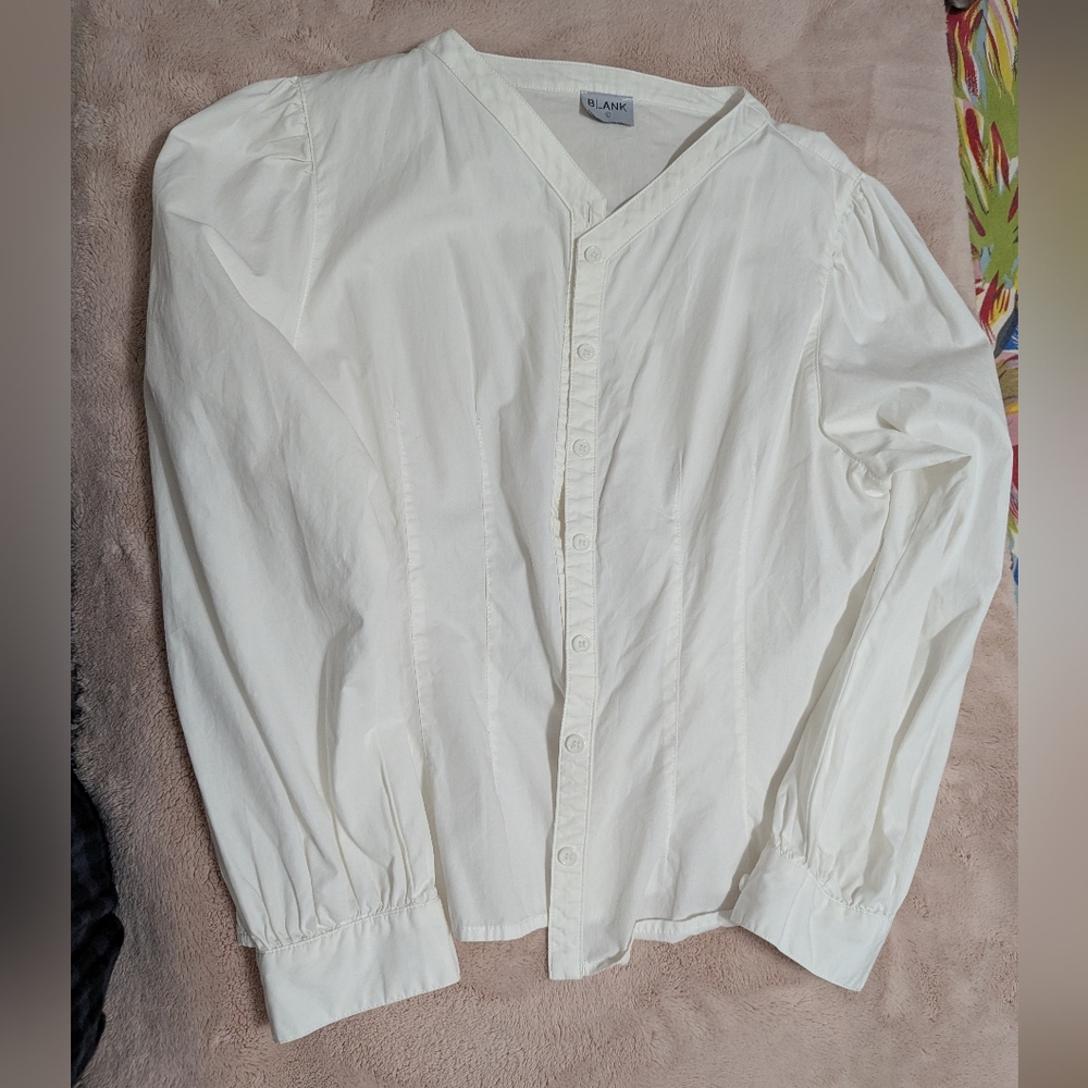 Blank NYC Cream Button-Up Shirt